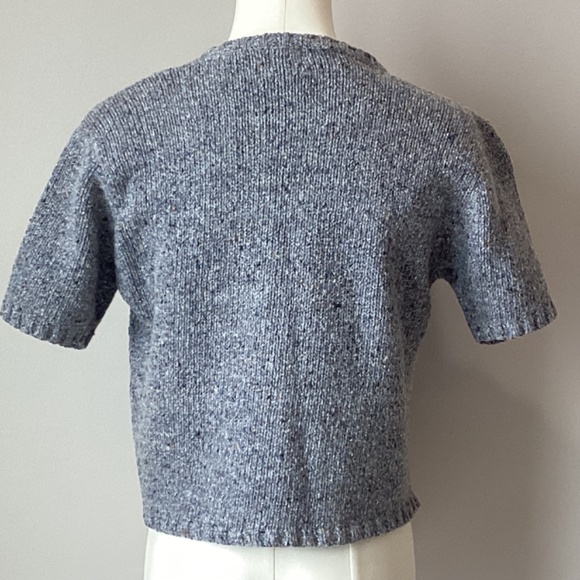 GAP Short Sleeved Crop Silk and Wool Blend Sweater - M - Picture 4 of 6